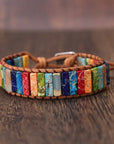 Rainbow Jasper Leather Wrap Bracelet | Leather 0