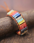 Rainbow Jasper Leather Wrap Bracelet | Leather 6