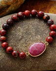 Red Jasper Bead Bracelet | Alloy 0