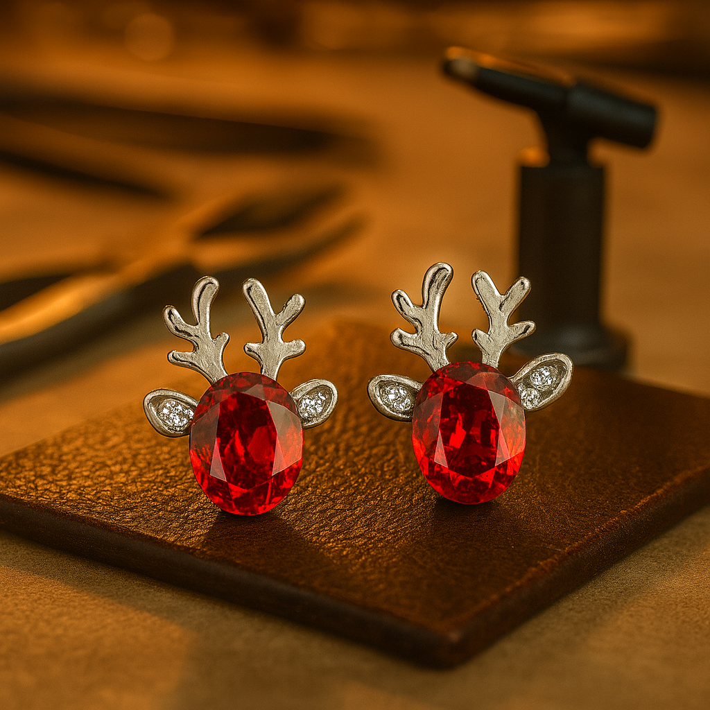 Reindeer Joy | Earrings | Crystal Studs | Holiday Accessories 0