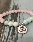 Rose Quartz and Amazonite Bead Mala Bracelet | Gemstone 2