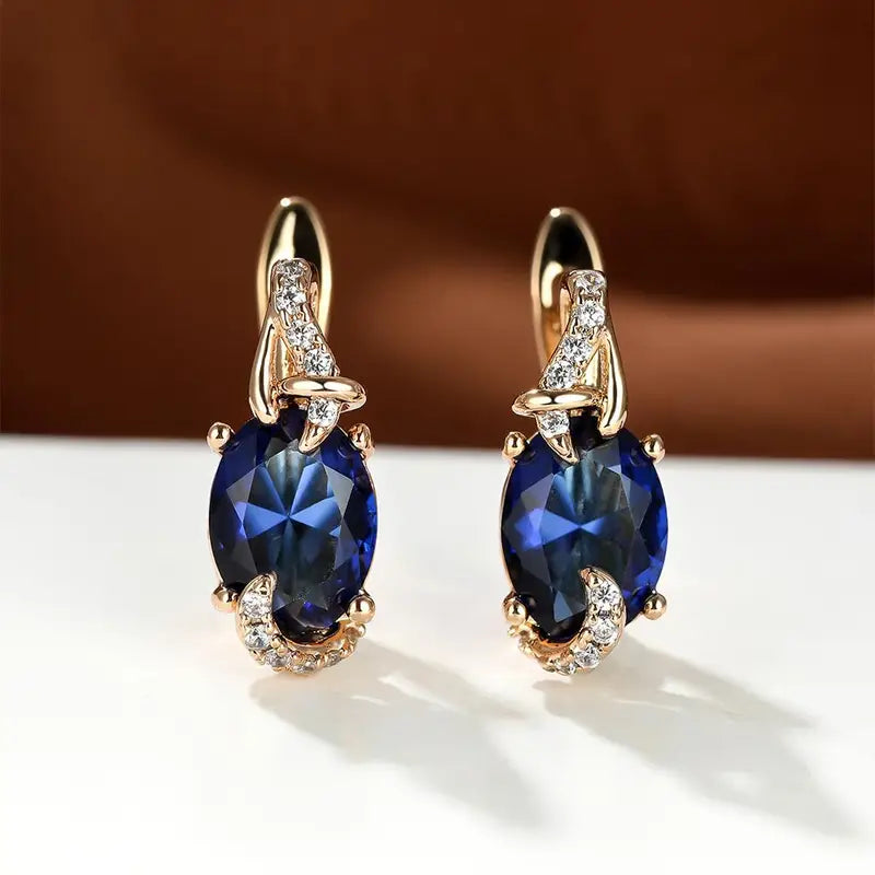 Royal Midnight Drop Earrings | Gold 0