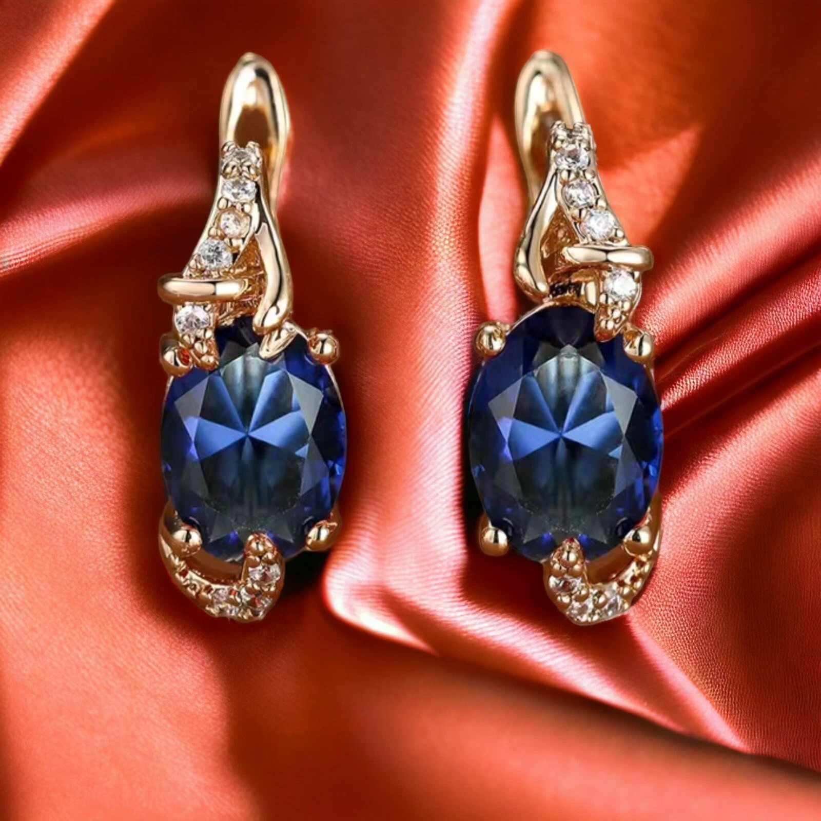 Royal Midnight Drop Earrings | Gold 1