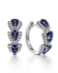Royal Sapphire Crest Earrings | White Gold 0