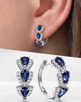Royal Sapphire Crest Earrings | White Gold 2