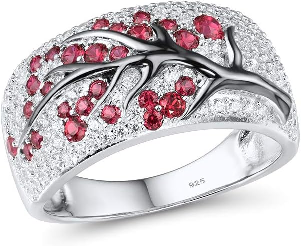 Ruby Blossom Tree Ring | White Gold 0