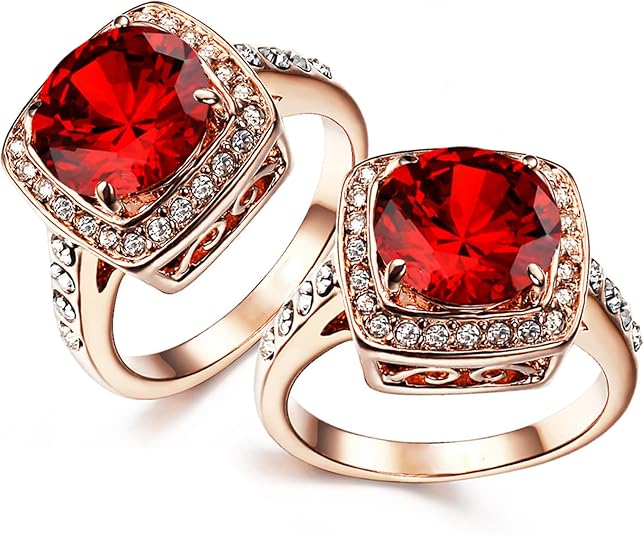 Ruby Halo Statement Ring | Rose Gold Plated 3