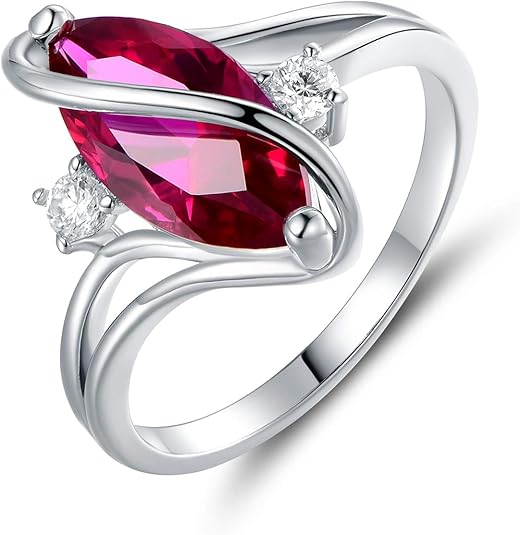 Ruby Marquise Ring | White Gold 0