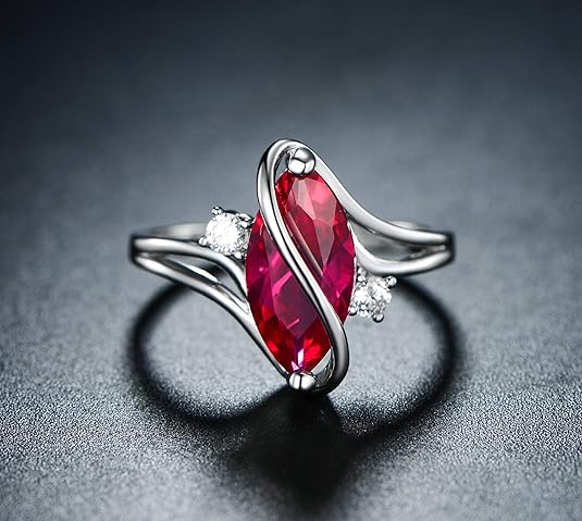 Ruby Marquise Ring | White Gold 1