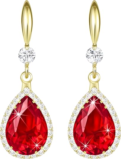 Ruby Teardrop Earrings | Gold 0