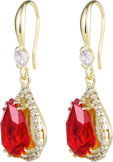 Ruby Teardrop Earrings | Gold 1