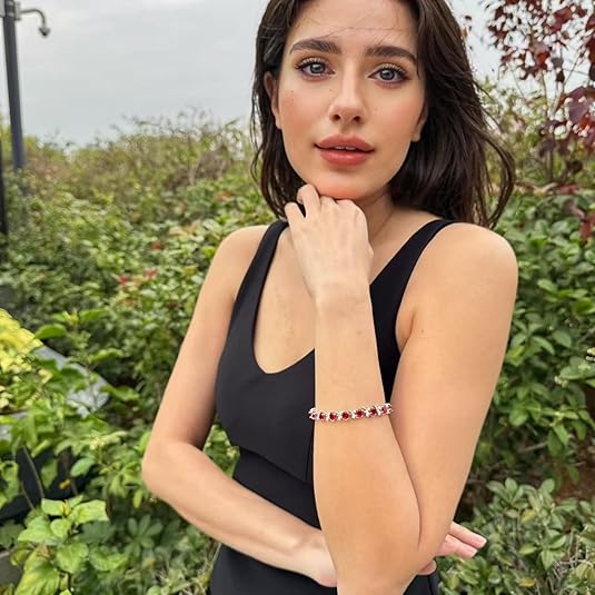 Ruby Vine Tennis Bracelet | White Gold 2