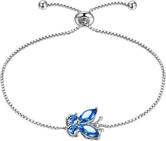 Sapphire Butterfly Bracelet | White Gold 0