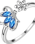 Sapphire Butterfly Ring | White Gold 0