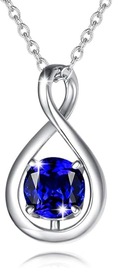 Sapphire Infinity Pendant Necklace | White Gold 0