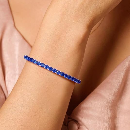 Sapphire Tennis Bracelet | White Gold 1