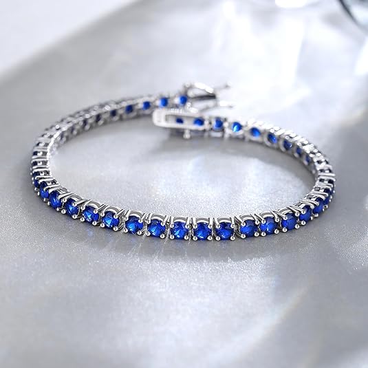 Sapphire Tennis Bracelet | White Gold 2