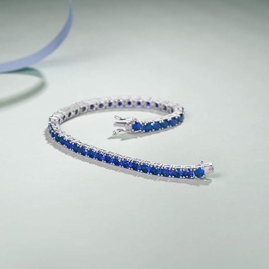Sapphire Tennis Bracelet | White Gold 4