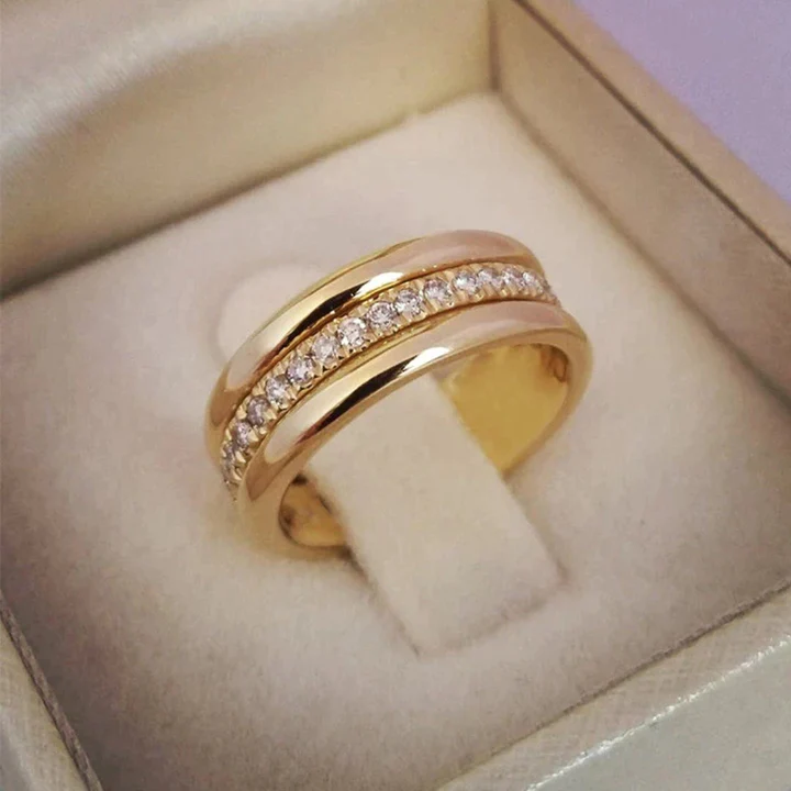 Sarah Vintage Zirconia Inlaid Ring | 18k Gold 0