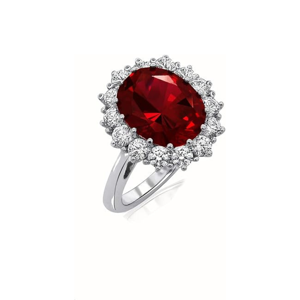 Scarlet Crown Ruby Ring | White Gold 1