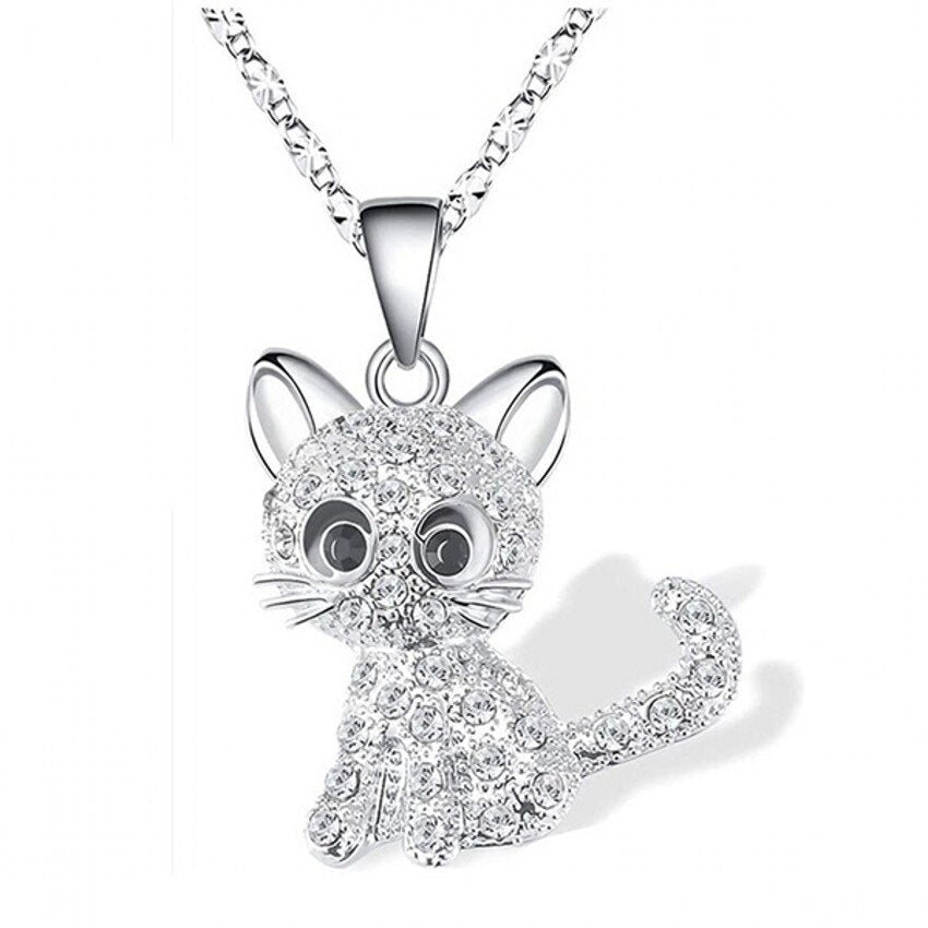 Silver Baby Kittens Necklace | Zirconia 0