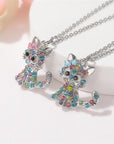 Silver Baby Kittens Necklace | Zirconia 1