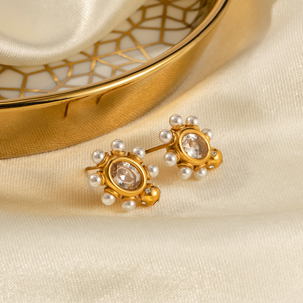 Sophisticated Gold Pearl Earrings | Gold 2