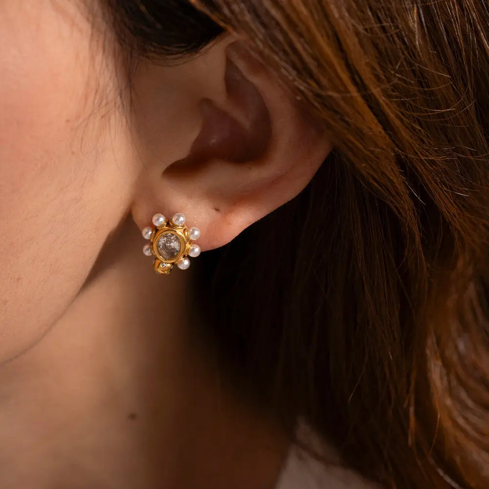Sophisticated Gold Pearl Earrings | Gold 3