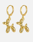 Sophisticated Joy | Gold Huggie Earrings | Balloon Dog Charm | Unique Accessories 0