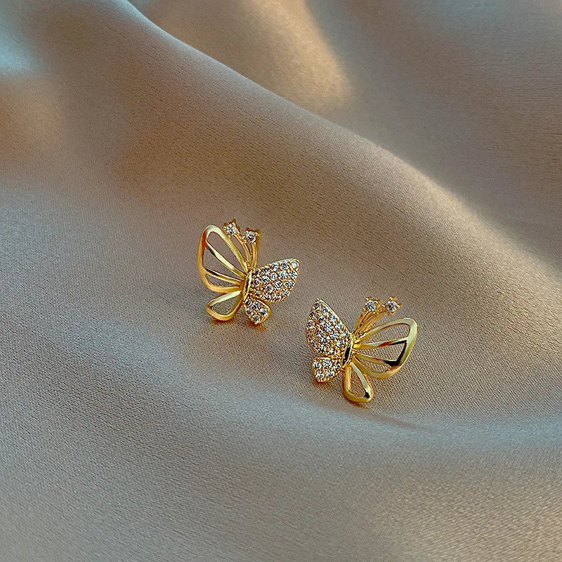 Sophisticated Women's Zircon Butterfly Stud Earrings | Elegant Jewelry | Timeless Accessories | Hypoallergenic Design 2