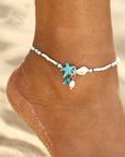 Star and Shell Anklet Bracelet | Natural Stones 0