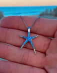 Starfish Necklace with Blue Opal | Silver 1