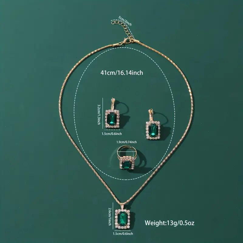 Sylvara Greenveil Jewelry Set | White Gold 3