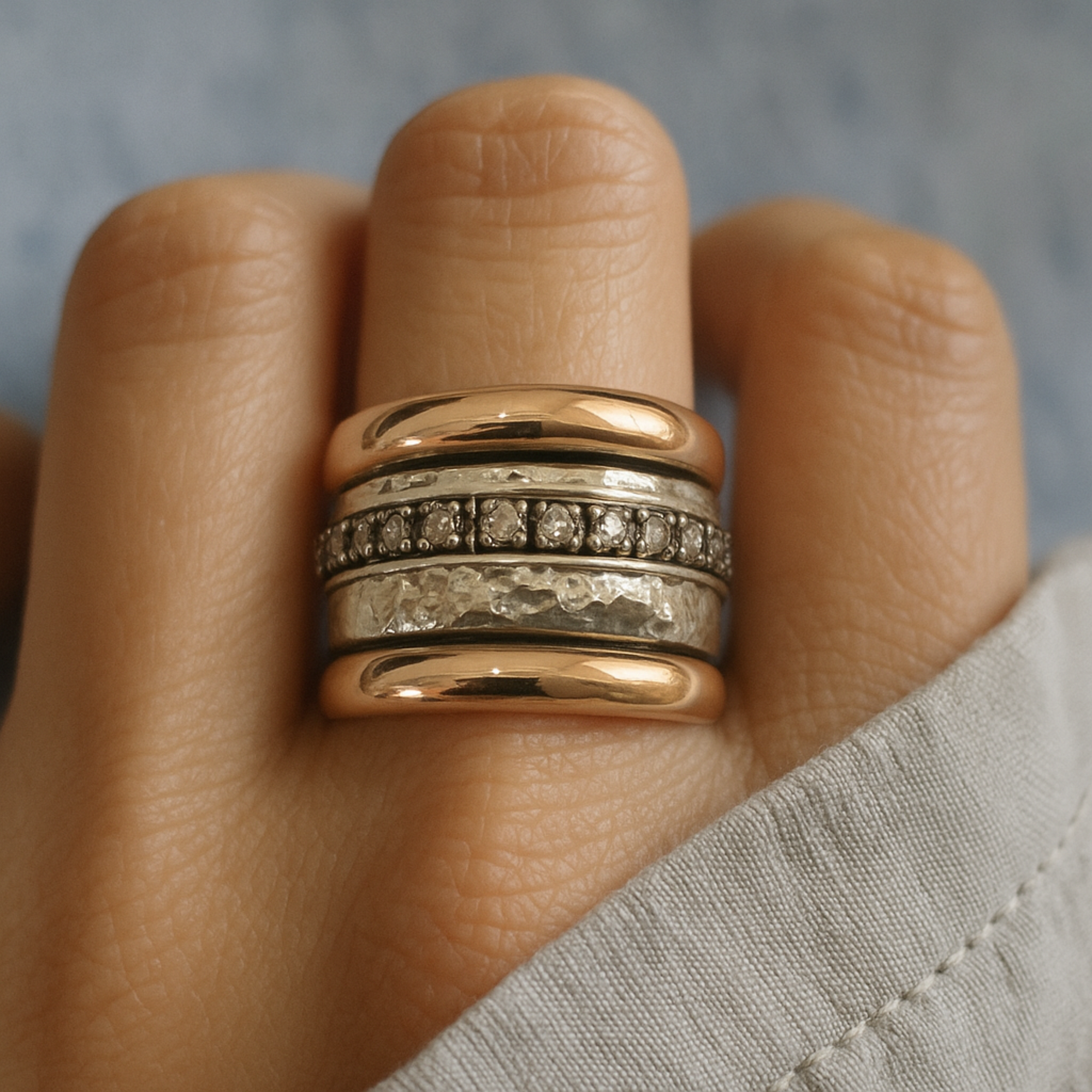 Thick Vintage Ring | Gold and Silver 1