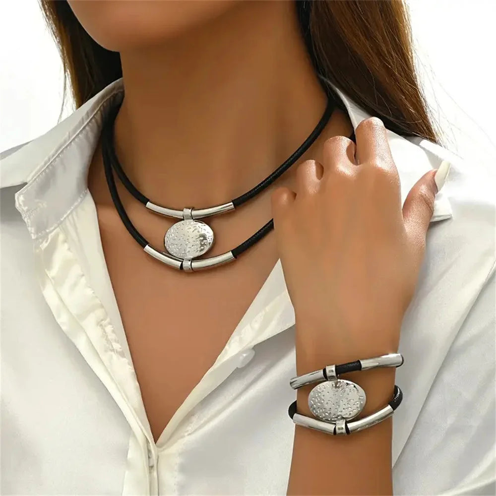 Timeless Layered Necklace & Bracelet Set | Premium Metal Alloy 0