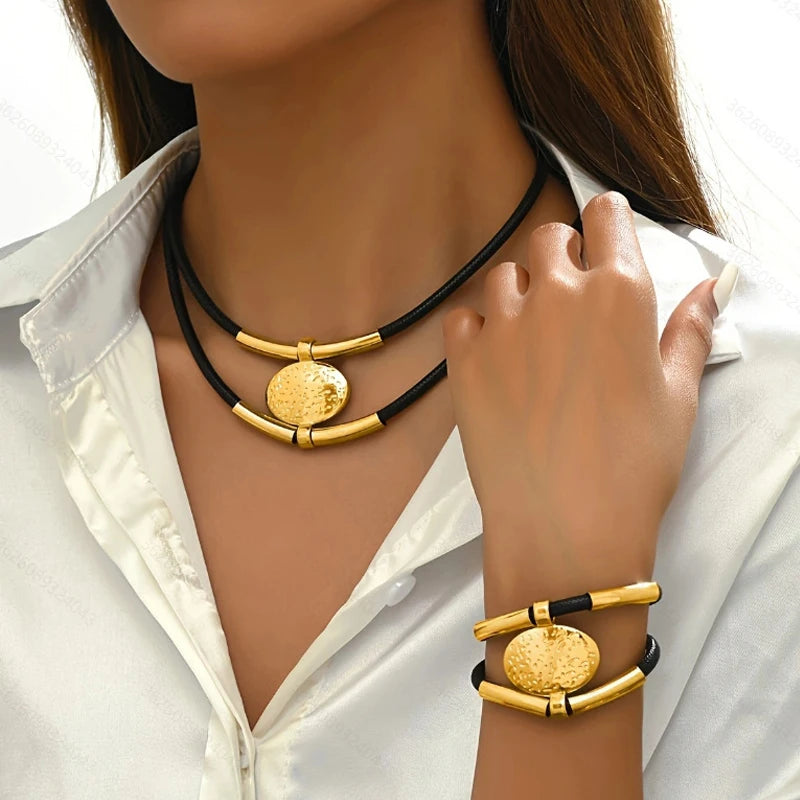 Timeless Layered Necklace & Bracelet Set | Premium Metal Alloy 1