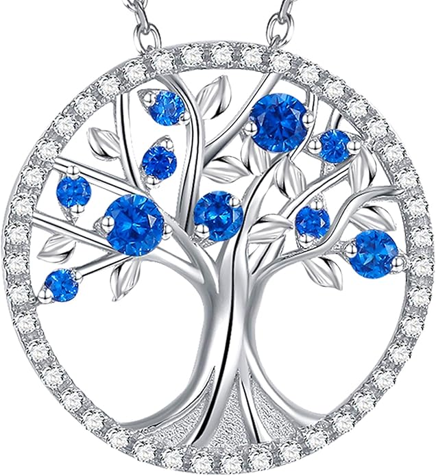 Tree of Life Sapphire Necklace | White Gold 0