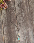 Turquoise Owl Wisdom Bar Necklace | Genuine Turquoise 3