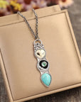 Turquoise Owl Wisdom Bar Necklace | Genuine Turquoise 4