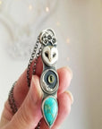Turquoise Owl Wisdom Bar Necklace | Genuine Turquoise 5