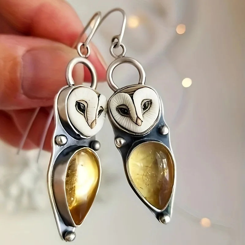 Unique Boho Owl Earrings | Nickel-Free Earrings | Lightweight Drop Earrings 0