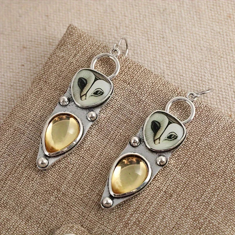 Unique Boho Owl Earrings | Nickel-Free Earrings | Lightweight Drop Earrings 1