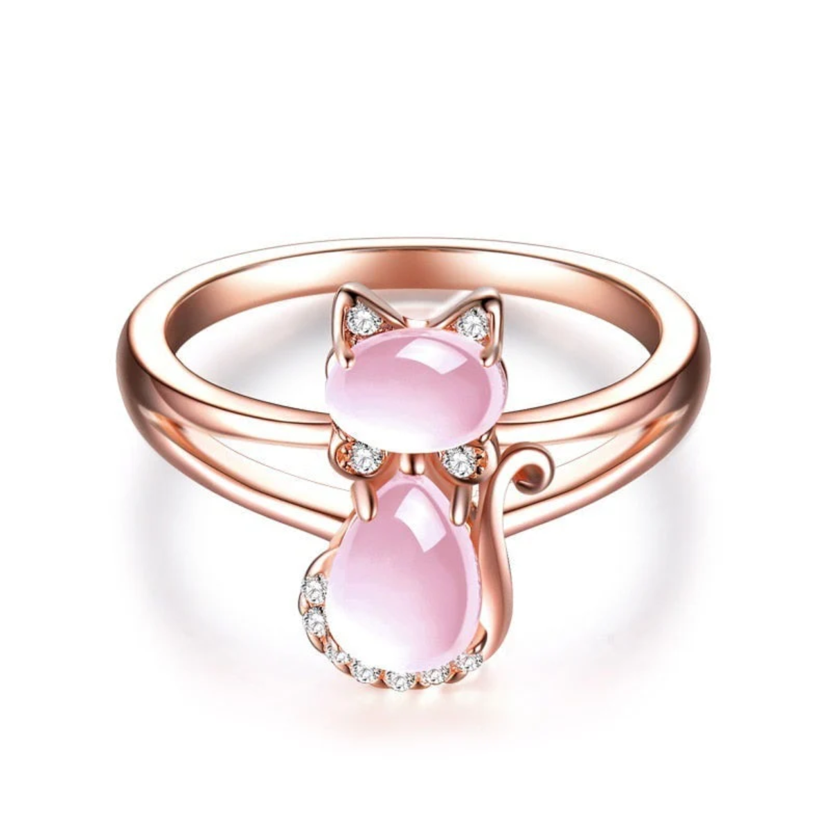 Unique Cat Ring | Rose Gold Jewelry | Elegant Cat Accessories 0