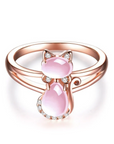 Unique Cat Ring | Rose Gold Jewelry | Elegant Cat Accessories 0
