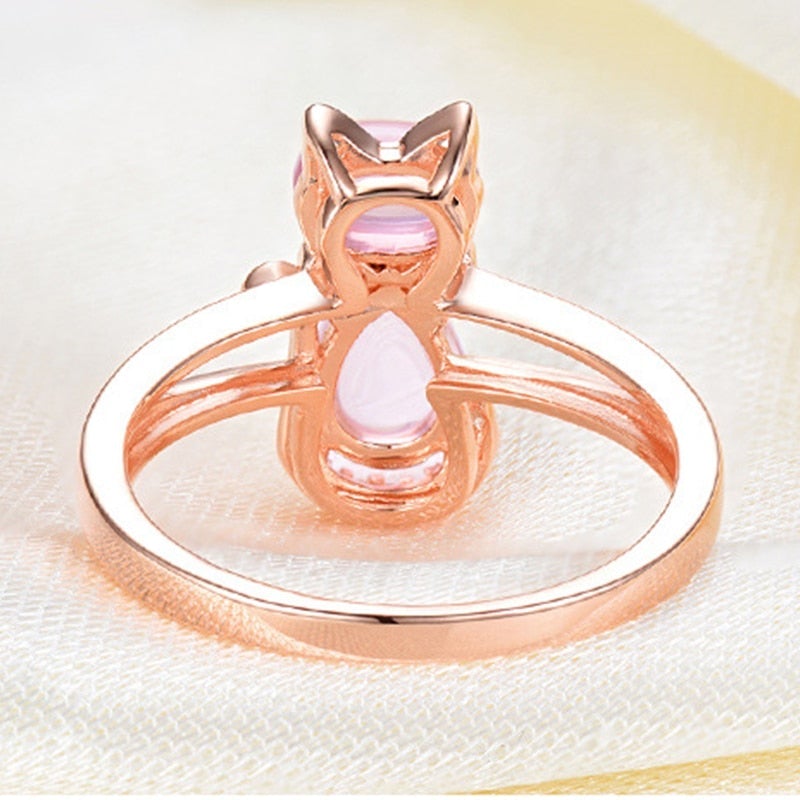 Unique Cat Ring | Rose Gold Jewelry | Elegant Cat Accessories 4