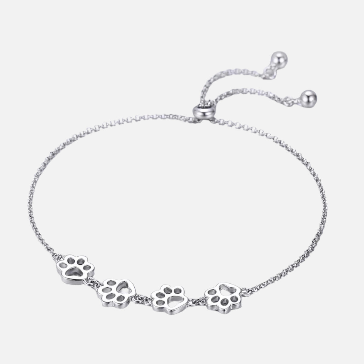 Unique Paw Print Bracelet | Sterling Silver Jewelry | Adjustable Fit Bracelet | Pet Lover Gift 1