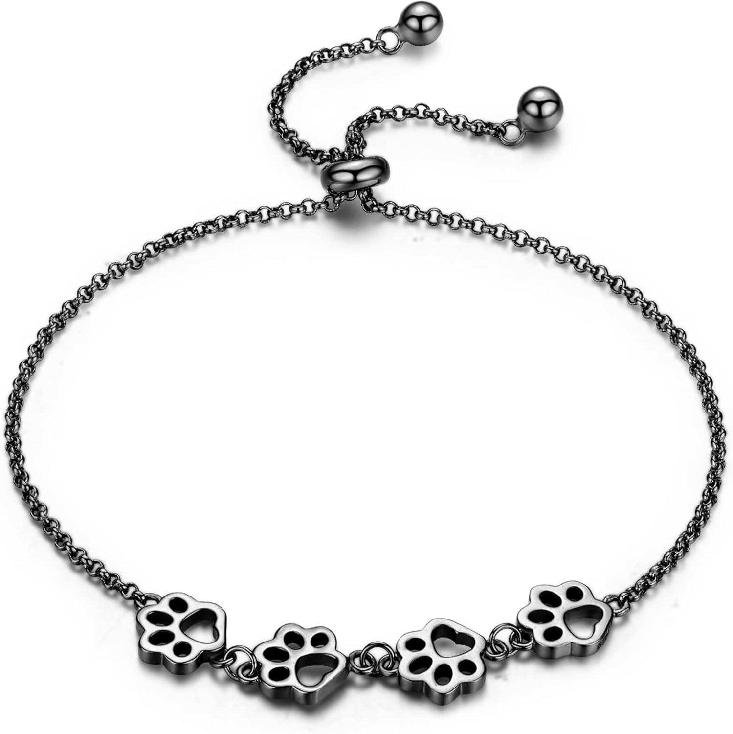 Unique Paw Print Bracelet | Sterling Silver Jewelry | Adjustable Fit Bracelet | Pet Lover Gift 7