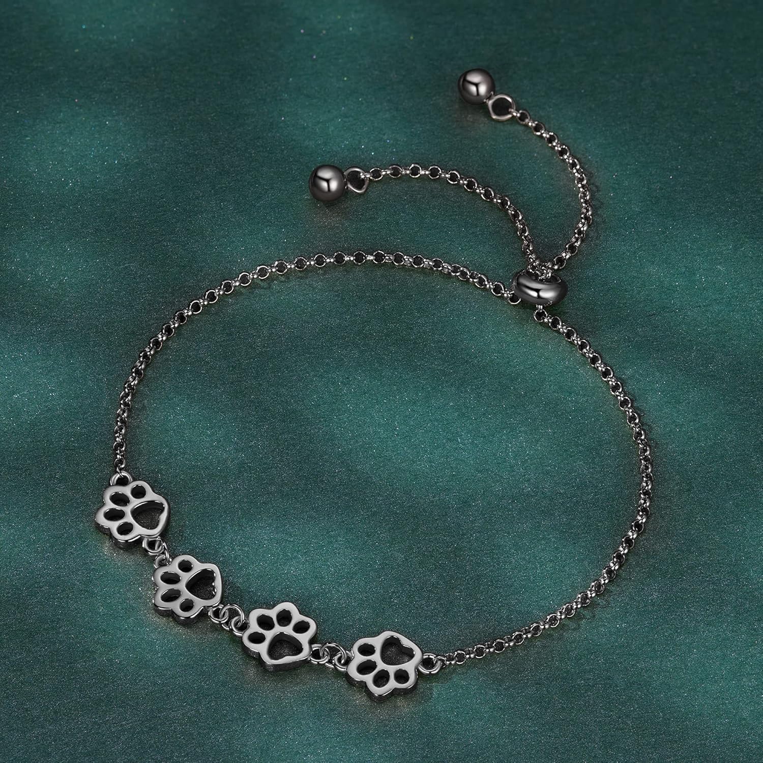 Unique Paw Print Bracelet | Sterling Silver Jewelry | Adjustable Fit Bracelet | Pet Lover Gift 8
