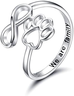 Unique Paw & Heart Ring | Adjustable 925 Sterling Silver | Pet Lover Jewelry | Meaningful Gift 10