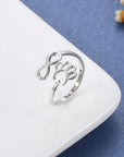 Unique Paw & Heart Ring | Adjustable 925 Sterling Silver | Pet Lover Jewelry | Meaningful Gift 6